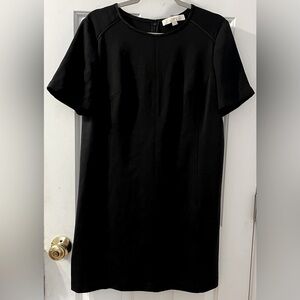 Loft Black Classic Sheath Dress Zip Back with Front Darts Size 10 Fall
